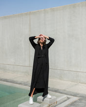 Load image into Gallery viewer, Buckled Down Black Abaya