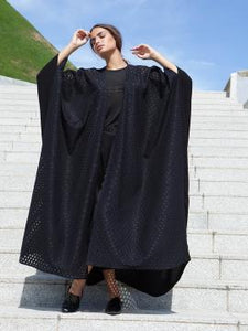Elan Blanc Abaya In Black