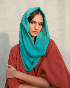 Voile Snood In Sea Green