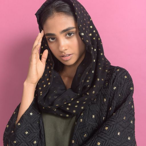 Voile Snood In Gold Dots