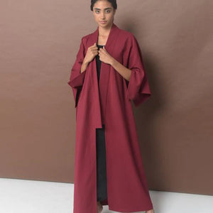 Fading Hyacinth Burgundy Abaya