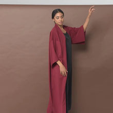 Load image into Gallery viewer, Fading Hyacinth Burgundy Abaya
